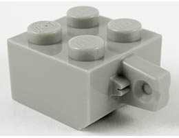Hinge Brick 2 x 2 Locking with 1 Finger Vertical without Axle Hole: {сив}