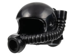 Minifigure, Headgear Helmet Space / Town with Breathing Hose : {черен}