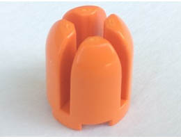 Brick, Round 2 x 2 x 2 Dome Top with Cross Cut Slots: {ярко оранжев}
