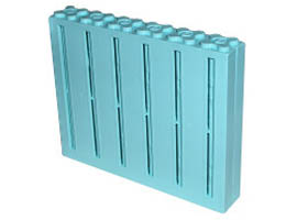 Scala Wall, Vertical Grooved 12 x 2 x 8: {светло синьо-зелен}