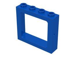 Window 1 x 4 x 3 Train - Hollow Studs: {ярко син}