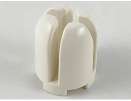Brick, Round 2 x 2 x 2 Dome Top with Cross Cut Slots: {бял}