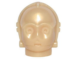 Minifigure, Head, Modified SW C-3PO / K-3PO Protocol Droid Plain: {топло светло-златист}