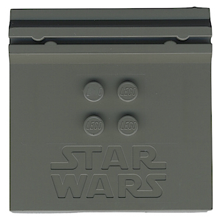 Tile, Modified 6 x 6 x 2/3 with 4 Studs and Debossed Star Wars Logo: {тъмно сив}