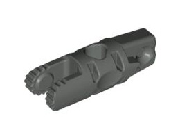 Hinge Cylinder 1 x 3 Locking with 1 Finger and 2 Fingers on Ends, 9 Teeth, without Hole: {тъмно сив}