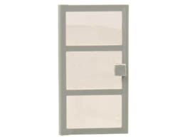 Door 1 x 4 x 6 with 3 Panes with Trans-Black Glass: {сив}