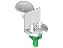 Sports Minifigure Stand Soccer with Spring and Green Pin: {бял}