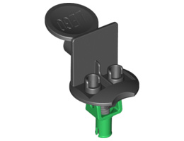 Sports Minifigure Stand Soccer with Spring and Green Pin: {черен}