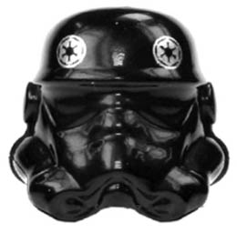 Minifigure, Headgear Helmet SW Stormtrooper, TIE Pilot Pattern: {черен}