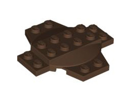 Плочка, модифицирана 6 x 6 x 2/3 кръст с купол: {земно оранжев}