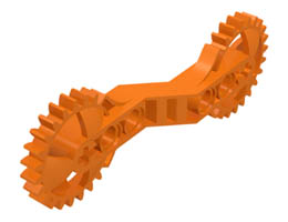 Technic, Arm 1 x 7 x 3 with Gear Ends: {ярко оранжев}