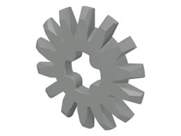 Technic, Gear 14 Tooth Bevel Thin : {сив}