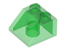 Покривна плочка 2X2/45°: {прозрачно зелен}