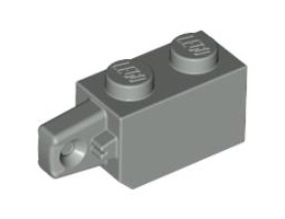 Hinge Brick 1 x 2 Locking with 1 Finger Vertical End: {сив}