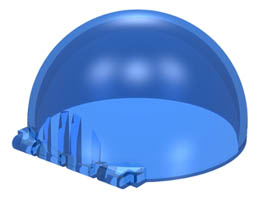 Windscreen 6 x 6 x 3 Canopy Half Sphere with Hinge: {прозрачно син}