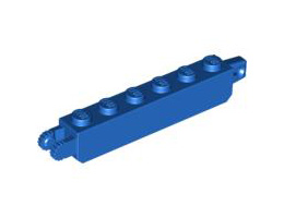 Hinge Brick 1 x 6 Locking with 1 Finger Vertical End and 2 Fingers Vertical End, 9 Teeth: {ярко син}