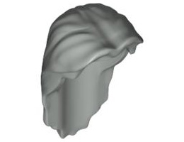 Дълга коса за минифигурка: {сив}