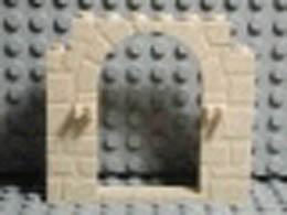 Door, Frame 1 x 8 x 6 with Stone Pattern and Clips: {тухлено жълт}