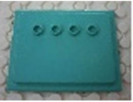 Scala Wall, Panel 5 x 6 with Four Studs: {умерено синьо-зелен}