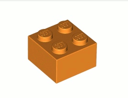 Тухличка 2X2: {ярко оранжев}