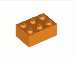 Тухличка 2X3: {ярко оранжев}