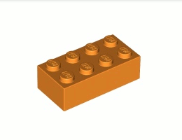 Тухличка 2X4: {ярко оранжев}