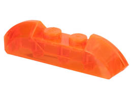 Slope, Curved 4 x 1 with Two Studs: {прозрачно флуорисциращо червеникаво оранжев}