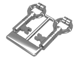 Minifigure, Utensil Keys, 2 on Sprue: {хромирано сребрист}