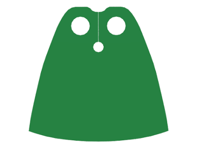 Minifigure Cape Cloth, Standard - Traditional Starched Fabric - 4.0cm Height: {тъмно зелен}