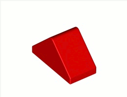 Крайна плочка ръб на покрив 1X2/45°: {ярко червен}