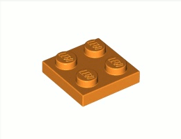 Плочка 2X2 : {ярко оранжев}