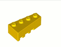 Дясна тухличка 2X4 с ъгъл: {ярко жълт}