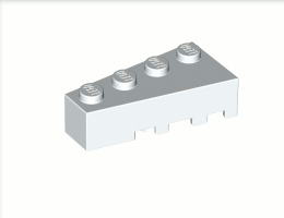 Лява тухличка 2X4 с ъгъл: {бял}