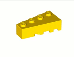 Лява тухличка 2X4 с ъгъл: {ярко жълт}