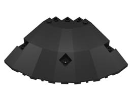 Panel 10 x 10 x 2 1/3 Quarter Saucer Top: {черен}