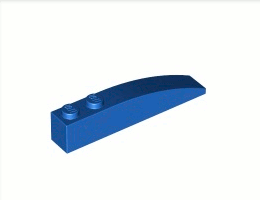 Тухличка 1X6 с дъга: {ярко син}