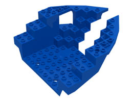 Boat, Hull Small Bow 12 x 12 x 5 1/3, Top : {ярко син}
