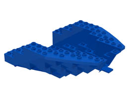 Boat, Hull Small Stern 14 x 12 x 5 1/3, Top : {ярко син}