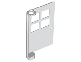 Door 1 x 4 x 5 with 4 Panes: {бял}