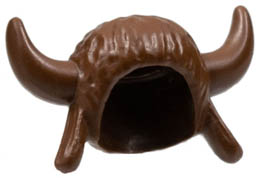 Minifigure, Headgear Headdress Indian Buffalo Horned : {земно оранжев}