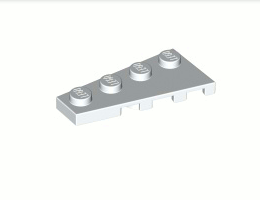 Лява плочка 2X4 с ъгъл: {бял}
