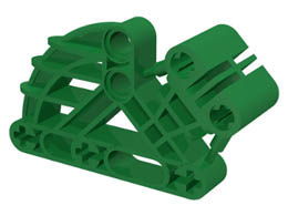 Bionicle Bohrok Rib Cage, Liftarm 2 x 4 x 7 Angled: {тъмно зелен}