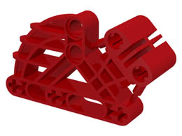 Bionicle Bohrok Rib Cage, Liftarm 2 x 4 x 7 Angled: {ярко червен}