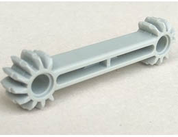 Technic, Arm 1 x 7 with Gear 9 Tooth Double Bevel Ends: {сив}