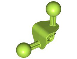 Bionicle Ball Joint 4 x 4 x 2 90 Degree with 2 Ball Joints and Axle Hole: {ярко жълто-зелен}