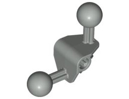 Bionicle Ball Joint 4 x 4 x 2 90 Degree with 2 Ball Joints and Axle Hole: {сив}