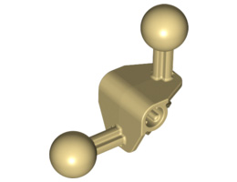 Bionicle Ball Joint 4 x 4 x 2 90 Degree with 2 Ball Joints and Axle Hole: {тухлено жълт}