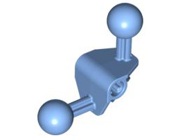 Bionicle Ball Joint 4 x 4 x 2 90 Degree with 2 Ball Joints and Axle Hole: {умерено син}