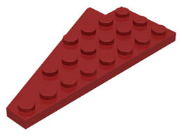 Крило 4X8/23° (дясно): {нов тъмно червен}
