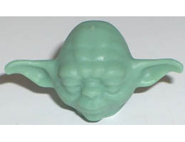 Minifigure, Head, Modified SW Yoda Plain: {пясъчно зелен}